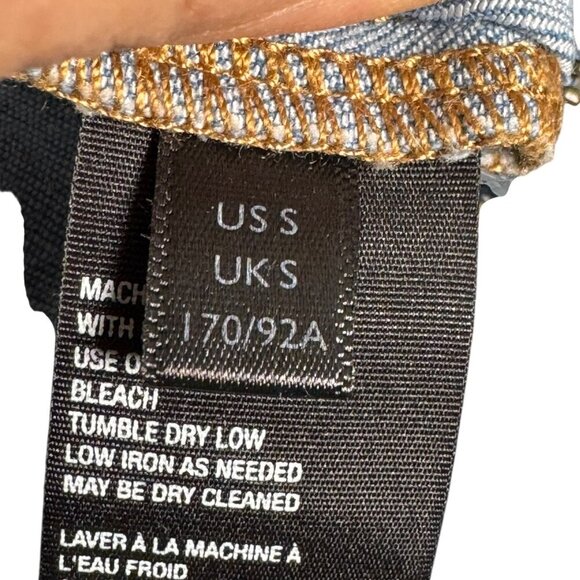 Free People Lennox Skinny Fit Denim Zip Front Jumpsuit Size Small Light Blue - Picture 8 of 12